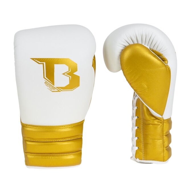 Booster Fightgear Booster BFG RS LU Bokshandschoenen met Veters – Wit/Goud