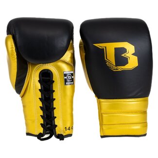 Booster Fightgear Booster BFG RS LU Bokshandschoenen met Veters – Zwart/Goud
