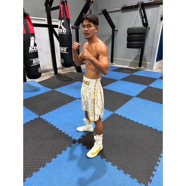 King Pro Boxing KING - Boksbroek  KPB XK SHORT 2 - WIT/GOUD