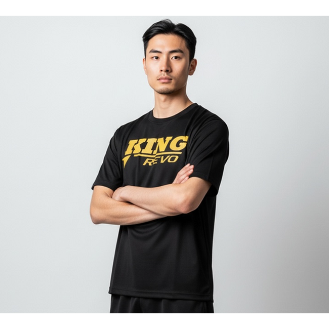 King Pro Boxing T-SHIRT - KPB REVO TEE 2 - ZWART/GOUD