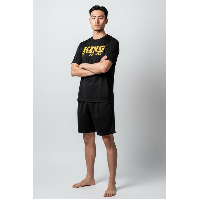 King Pro Boxing T-SHIRT - KPB REVO TEE 2 - ZWART/GOUD