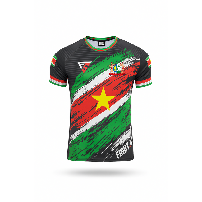 Fightsense T-shirt voor kids – Suriname – Sranan Gold Star – Sportshirt voor vechtsport en training