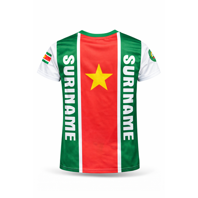 Fightsense Suriname Natio T-Shirt – Rood/Groen/Wit – Sportshirt voor vechtsport en training