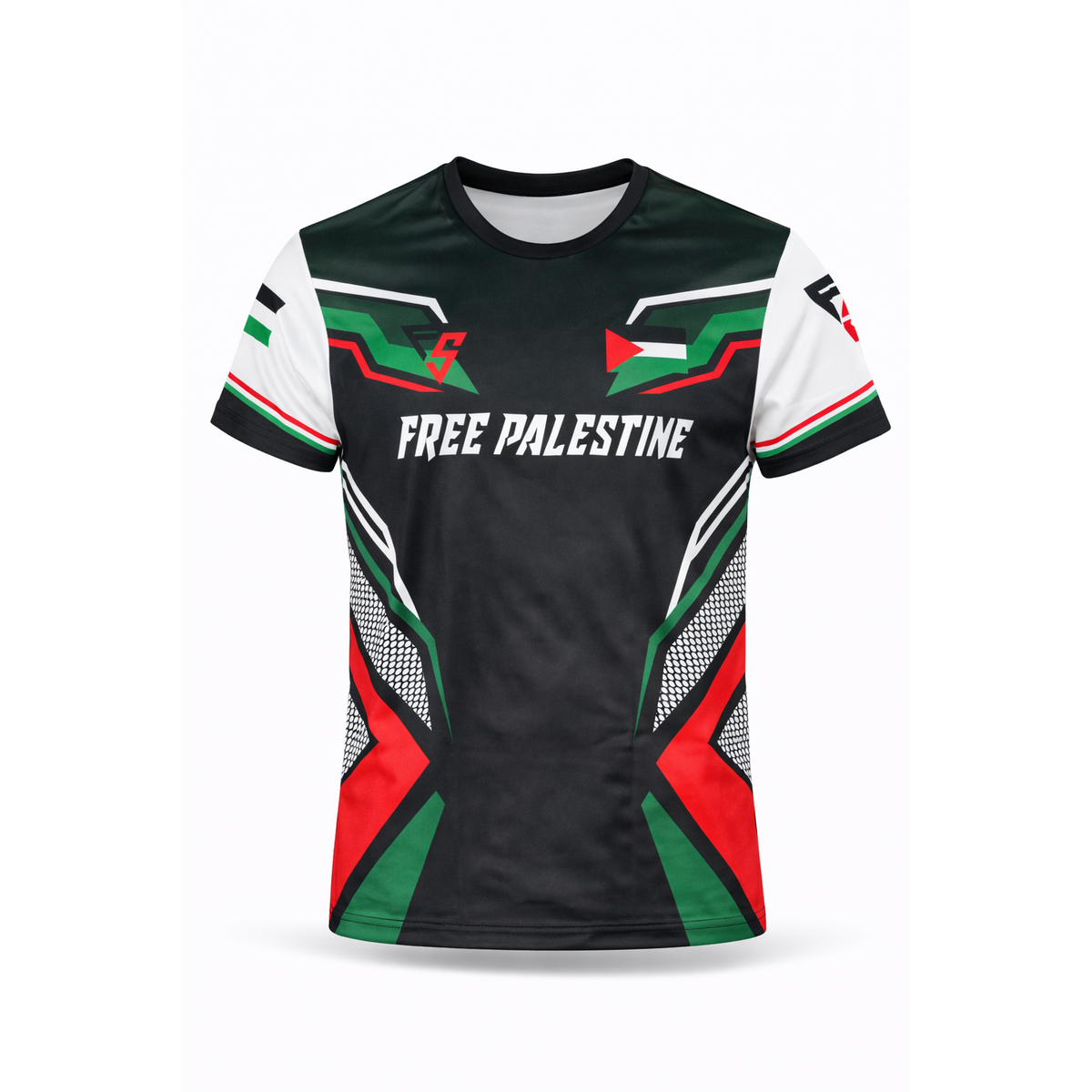 Fightsense Free Palestine T-Shirt V2 – respirant Dry-Fit T-shirt de sport – Performance Fit