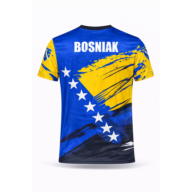 Fightsense Bosnia Pride Performance BOSNIE Shirt – BOŠNJAK Edition – Sportshirt voor vechtsport en training