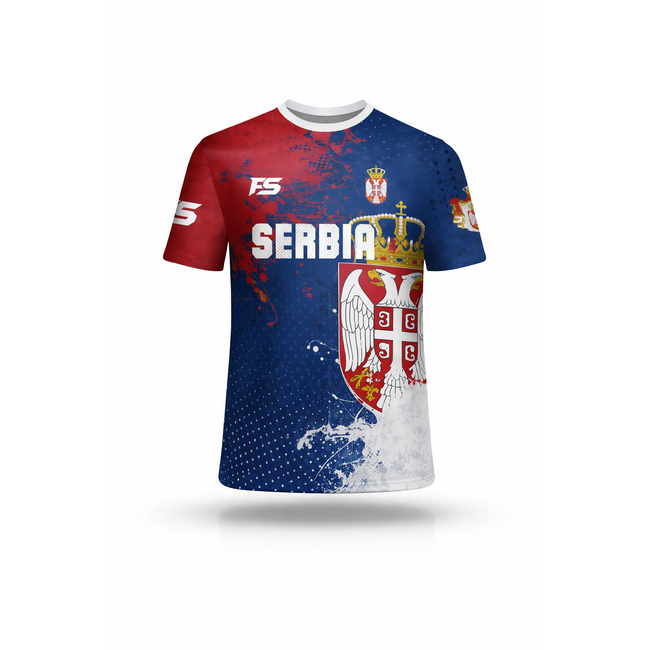 Fightsense Serbia Pride Performance Shirt – SERVIE – Sportshirt voor vechtsport en training