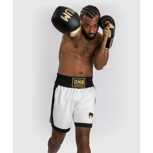 Venum Classic Boxing Shorts - Large - White/Black