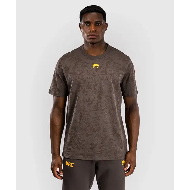 Venum UFC Fusion Authentic Fight Week Korte Mouwen T-shirt voor Heren - Earthen Brown