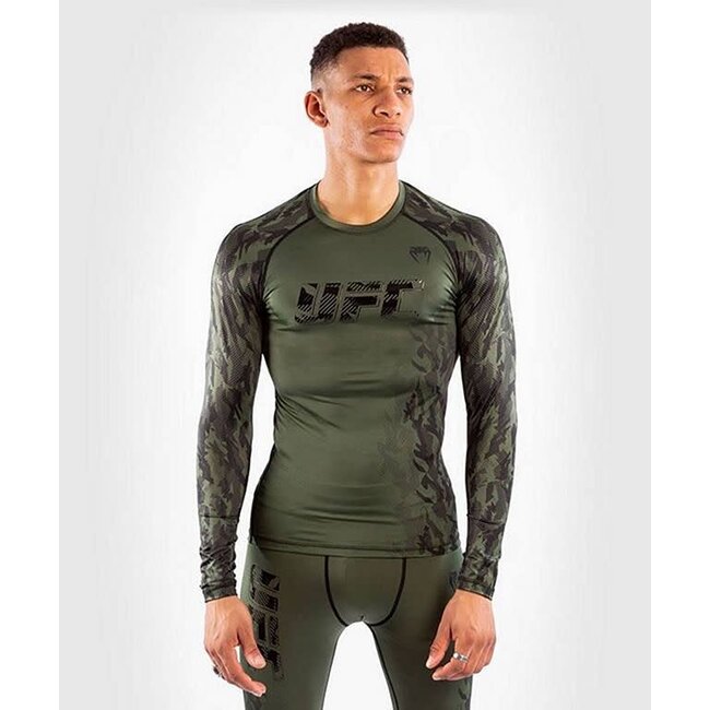 Venum UFC Authentic Fight Week Men's Performance Long Sleeve Rashguard - GREEN