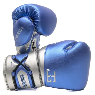 JOYA Joya Performance Bokshandschoenen met Veters – Blauw/Zilver