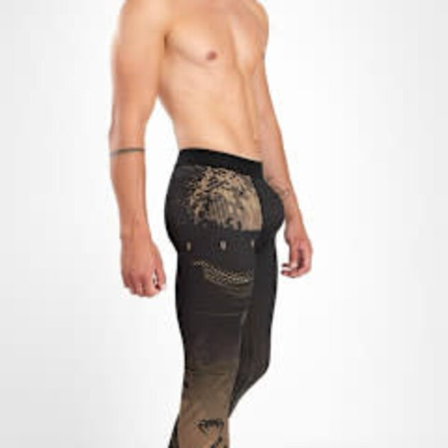 Venum COMPRESSIE BROEK - Gorilla Jungle Sportlegging Spats Zwart Zand