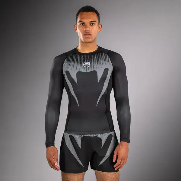 Venum No Gi Rashguards - noir/ argent gris
