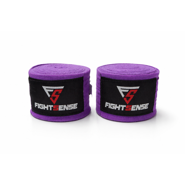Fightsense bandages – LILA PAARS 500cm – Boksbandages voor vechtsport en training