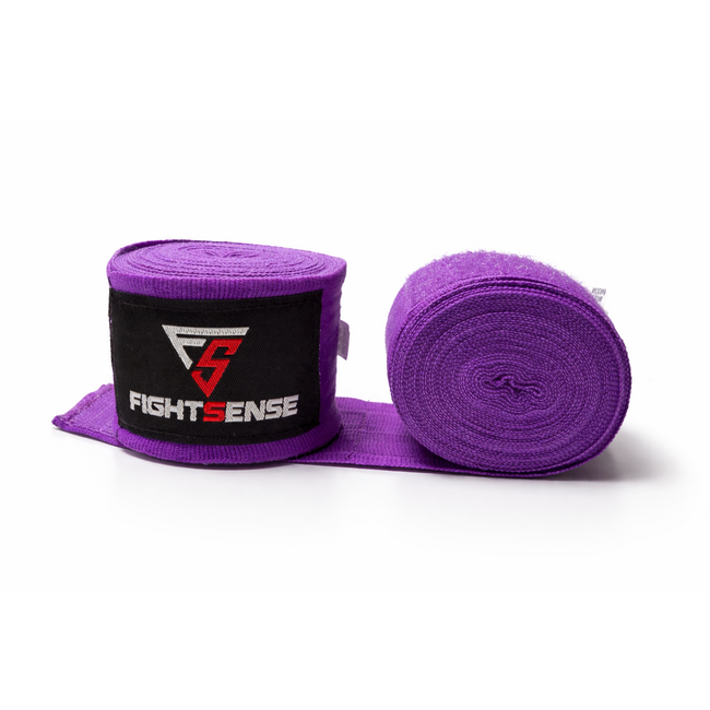 Fightsense bandages – LILA PAARS 500cm – Boksbandages voor vechtsport en training