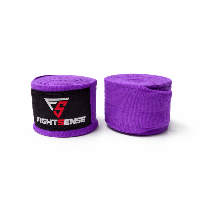 Fightsense bandages – LILA PAARS 500cm – Boksbandages voor vechtsport en training