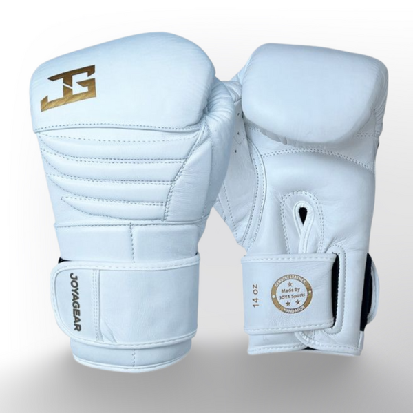 JOYA Falcon – Boxhandschuhe aus Leder – Weiß/Gold