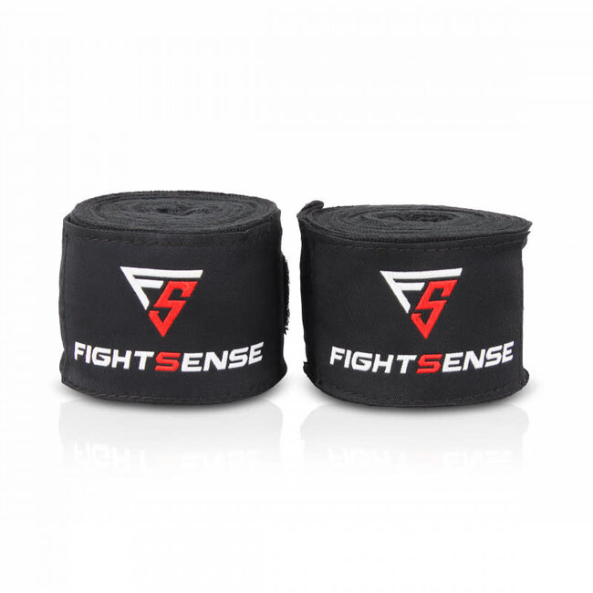 Fightsense FightSense Bandages 500 cm – Zwart – Katoen met Klittenbandsluiting