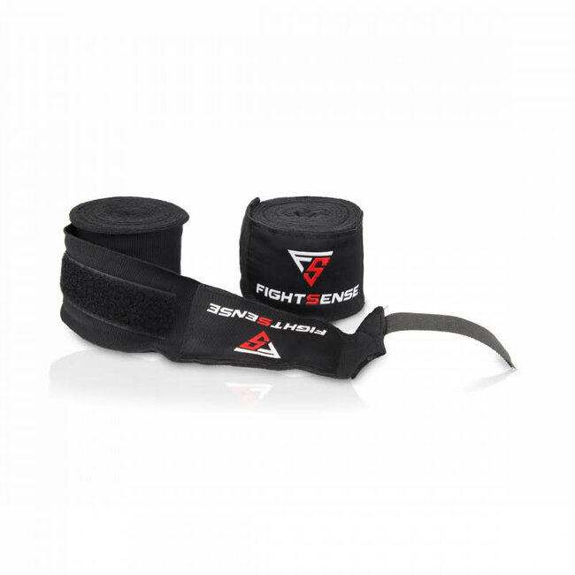 Fightsense FightSense Bandages 500 cm – Zwart – Katoen met Klittenbandsluiting