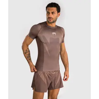 Venum No Gi Rashguards Short Sleave - Chocolate Brown