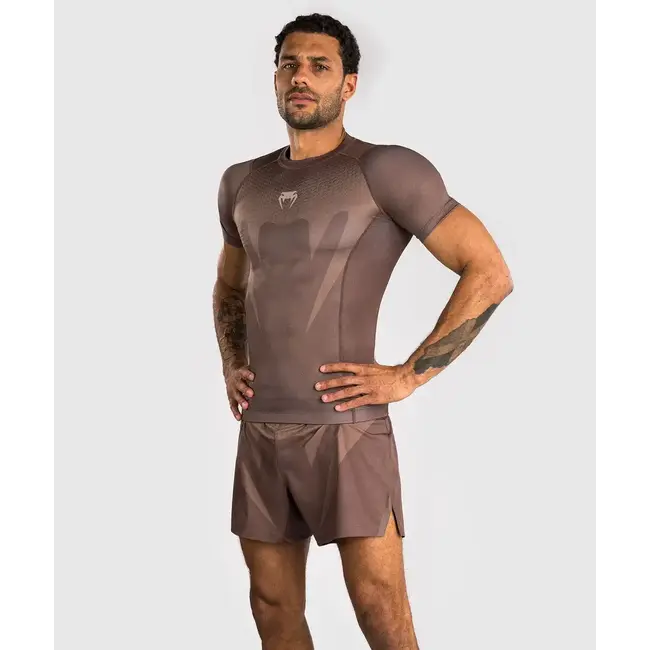Venum No Gi Rashguards Short Sleave - Chocolate Brown