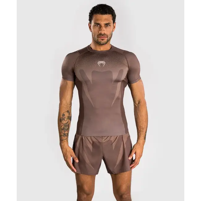 Venum Venum No Gi Rashguards Short Sleave - Chocolate Brown