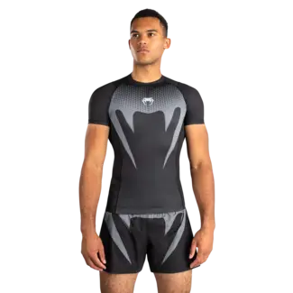 Venum Venum No-Gi Rashguard Korte Mouwen – Zwart/Zilvergrijs
