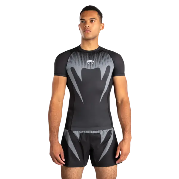 Venum No-Gi Rashguard manches courtes – noir/gris argent