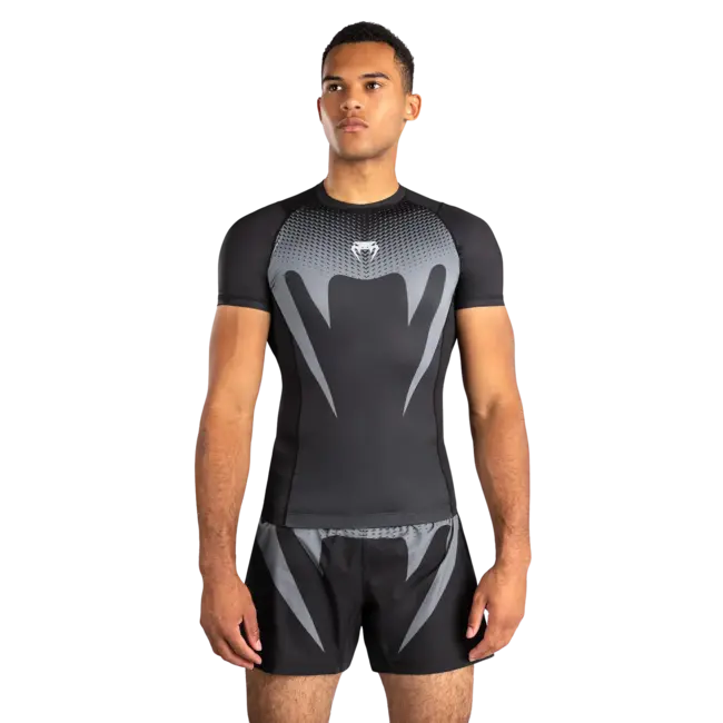 Venum Venum No-Gi Rashguard Korte Mouwen – Zwart/Zilvergrijs