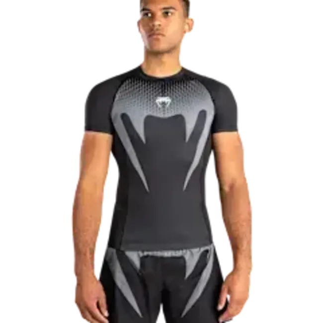 Venum Venum No-Gi Rashguard Korte Mouwen – Zwart/Zilvergrijs