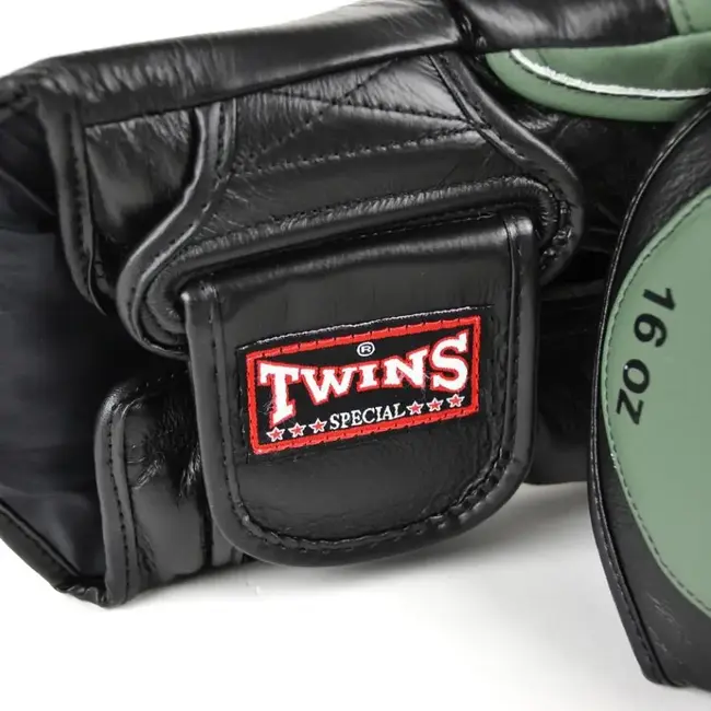 Twins Special BGVL 6 Leren Bokshandschoenen – Olijfgroen/Zwart – 14oz