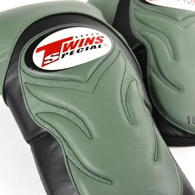 Twins Special BGVL 6 Leren Bokshandschoenen – Olijfgroen/Zwart – 14oz