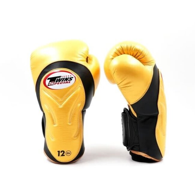 Twins Special BGVL 6 Leren Bokshandschoenen – Zwart/Goud – 12oz, 14oz en 16oz
