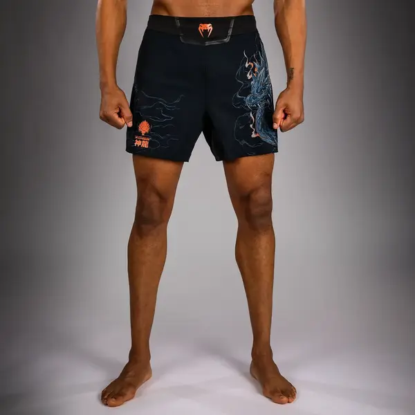 Venum Thunder Dragon Fight Shorts – Schwarz/Grau/Kupfer