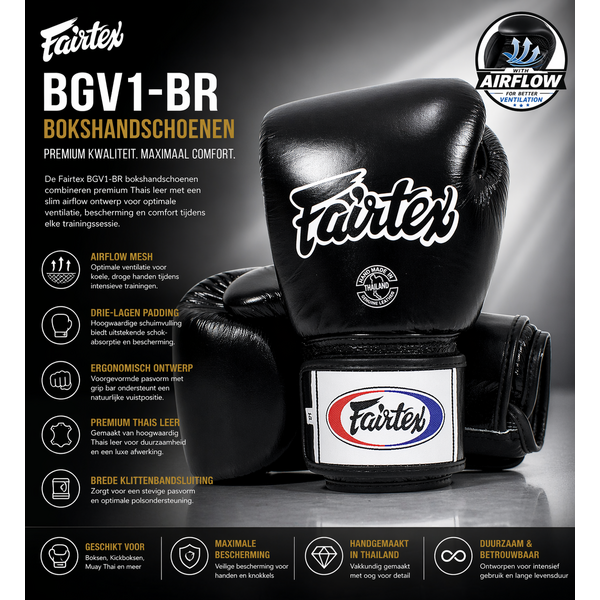 Fairtex BGV1 Air gants de boxe – noir