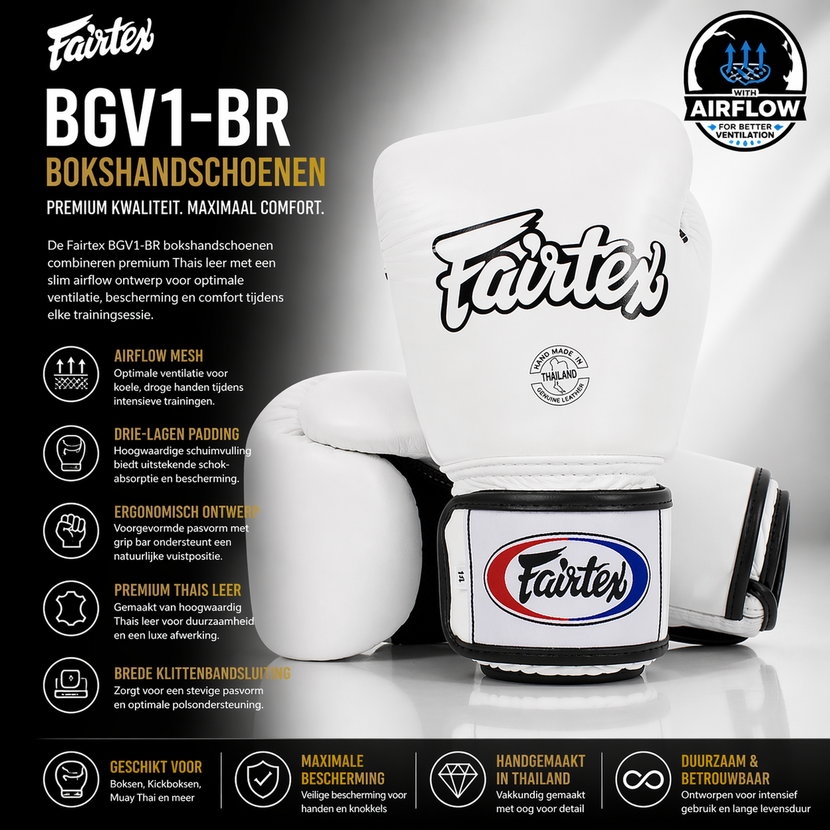 Fairtex BGV1 Air gants de boxe – blanc