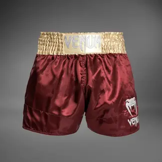 Venum Classic Muay Thai Shorts - Burgundy/Gold/White