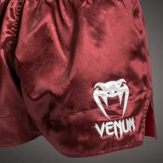 Venum Classic Muay Thai Shorts - Burgundy/Gold/White