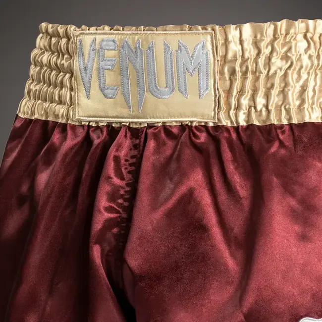 Venum Classic Muay Thai Shorts - Burgundy/Gold/White