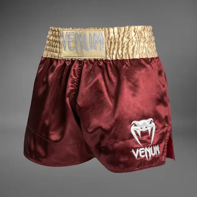 Venum Classic Muay Thai Shorts - Burgundy/Gold/White