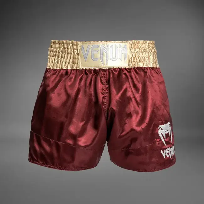 Venum Classic Muay Thai Shorts - Burgundy/Gold/White