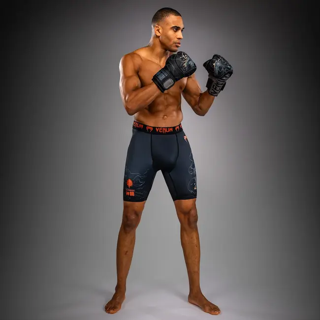Venum Thunder Dragon Vale Tudo Shorts - Black/Grey/Copper