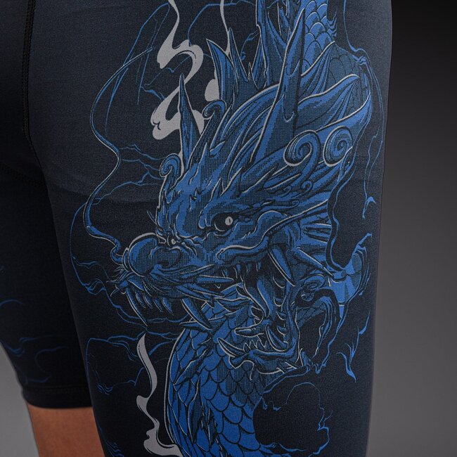Venum Thunder Dragon Vale Tudo Shorts - Black/Royal Blue