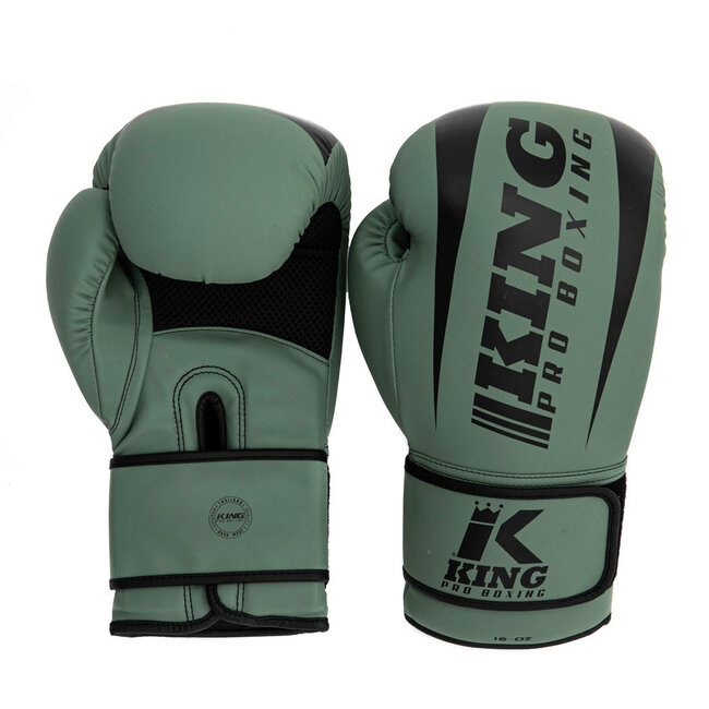 King Pro Boxing King Pro Boxing REVO 5 Kickboksset – Bokshandschoenen en Scheenbeschermers – Military Green