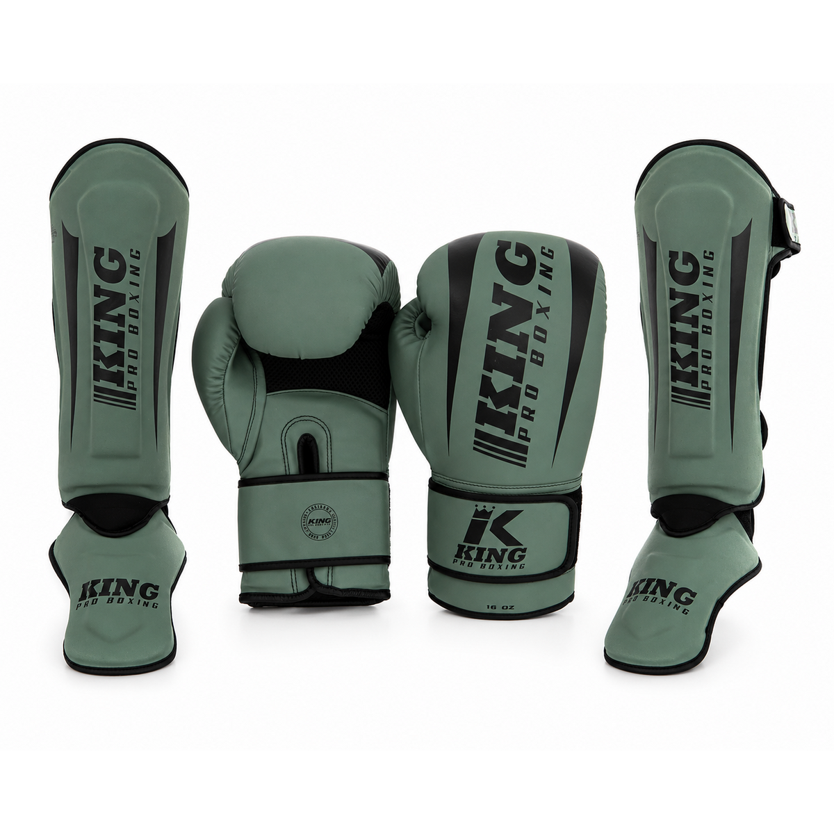 King Pro Boxing REVO 5 pack de kick-boxing – Military vert