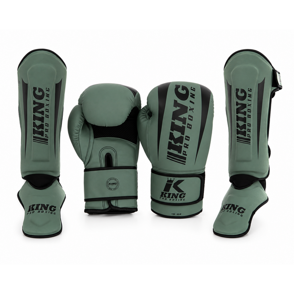King Pro Boxing REVO 5 pack de kick-boxing – Military vert