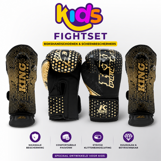 King Pro Boxing Hexagon FIGHTSET VOOR KIDS - BLACK/GOLD