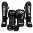 Booster V3 Fightset Zwart - Bokshandschoenen ,Scheenbeschermers +Bandages