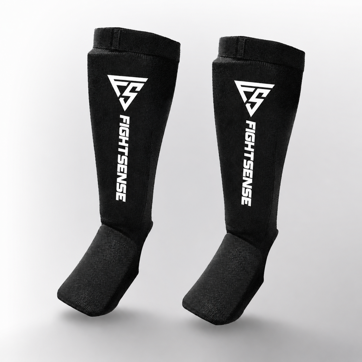 Fightsense Protège-tibias – Instep protège-tibias chaussettes – noir/blanc