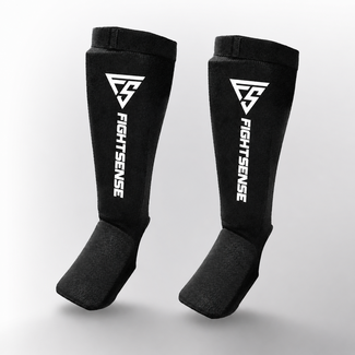 Fightsense Scheenbeschermers – Instep Scheenkousen – Zwart/Wit