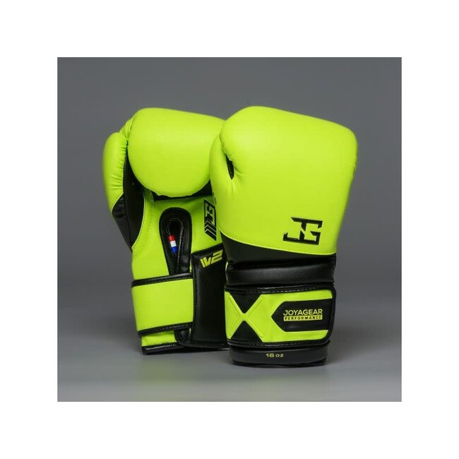 JOYA Gear Bokshandschoenen - LIME GROEN/ZWART - Performance Velcro Model